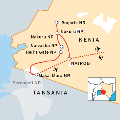 Safariverlauf einer Naturreise durch die besten Nationalparks in Kenia